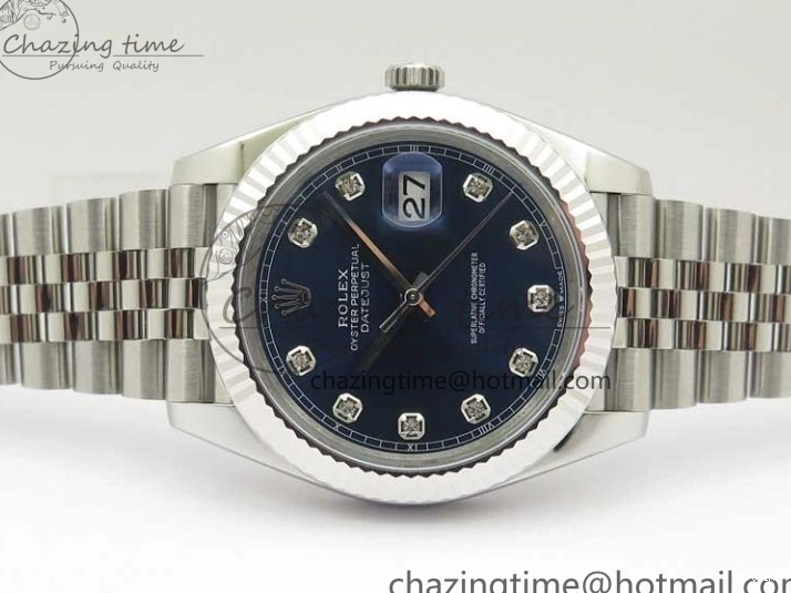 MiroTime 1231 Cozy New DateJust 41 126334 ARF 1:1 Best Edition 904L Steel Blue Diamonds Dial on Jubilee Bracelet A 2548